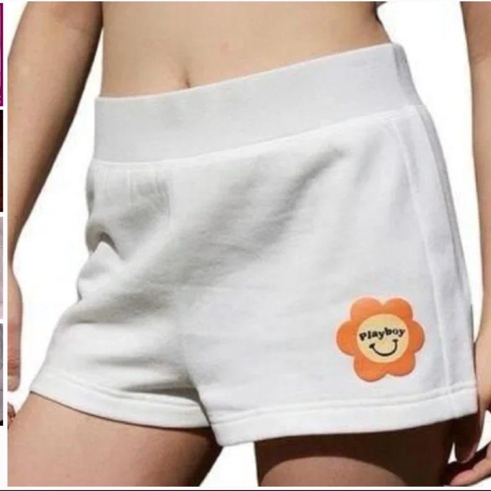 Pac Sun Playboy White Lounge Shorts Size Medium. NWOT